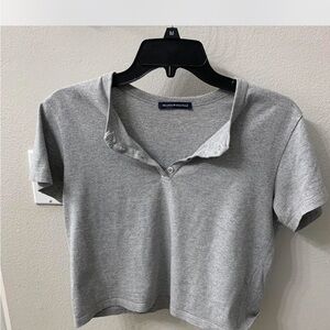 Brandy Melville Gray polo style tee